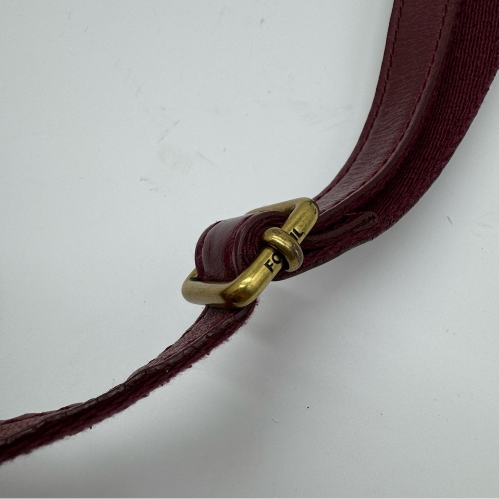 Fossil Dark Red Leather Crossbody Bag - Picture 6 of 7